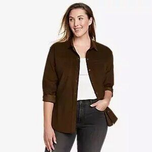 NWT Eddie Bauer Women's Madison Valley Mini Cord Long-sleeve Shirt Size L Large
